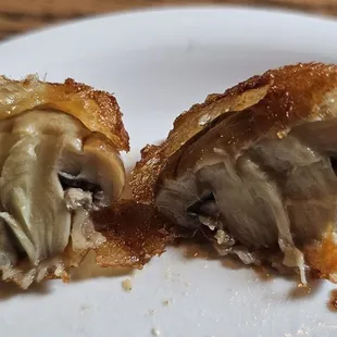 Fabulous mushrooms very light breading and the biggest mushrooms