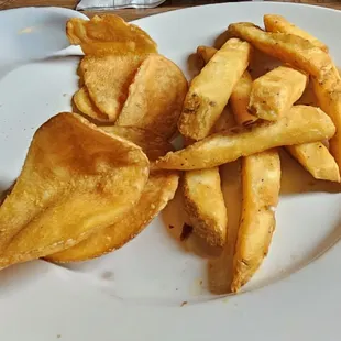 Homemade chips and delicious fries