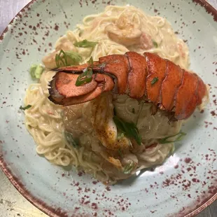 Lobster and shrimp pasta