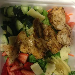 Grilled Chicken Salad with the works! Holy cow took two sittings for this one!