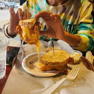 Panini grilled new Yorker on asiago bread