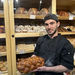 Master Baker Richard and his Challah bread that was still warm
