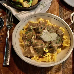 Beef strogonoff ($24) - filling, tender meat, and fun shaped capanelle pasta cooked to al dente perfection :)