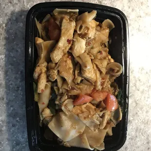 Drunken Noodles!  This dish was absolutely delicious!  I love spicy food, but will do level 1 next time for sure!