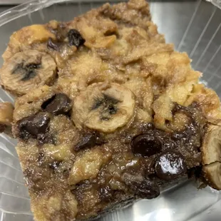 Chocolate chip banana bread pudding