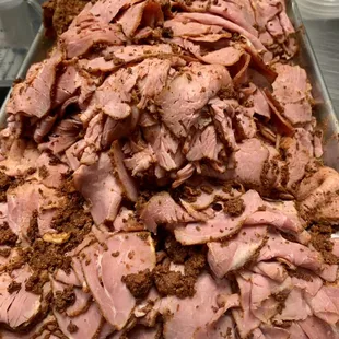 Fresh sliced pastrami