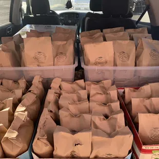 Covid safe adult brown bags lunches