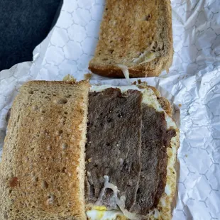 the inside of a sandwich