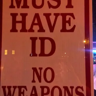 a no weapons sign