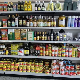 Canned tomatoes, "Riga-Tony's" Items such as Extra Virgin Olive Oil, Hot or Mild Giardiniera,Balsamic Vinegar and much much more.