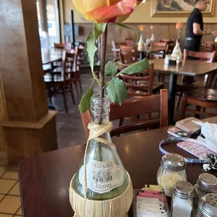 The roses on the tables are hand-picked from their personal garden