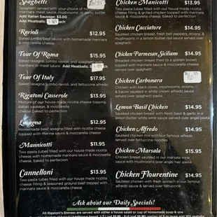 Menu as of 4/13/23