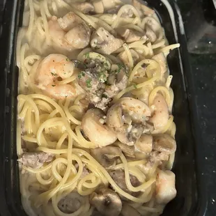 Italian Sausage Spaghetti (with shrimp)