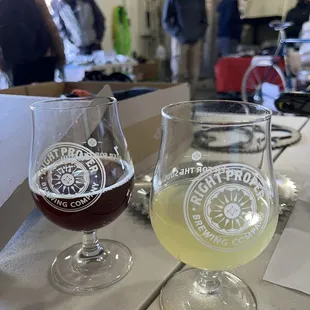 Farmhouse Ale (left) &amp; Hard cider (right)
