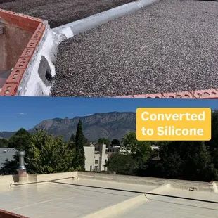Tar &amp; Gravel roof converted to Silicone.