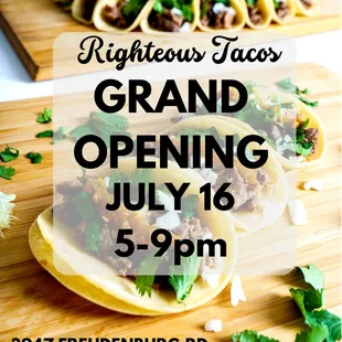 Grand Opening   July 16th 2022                     5pm - 10pm