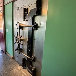 The Vault. Fake door into a private dining room that seats only 10.