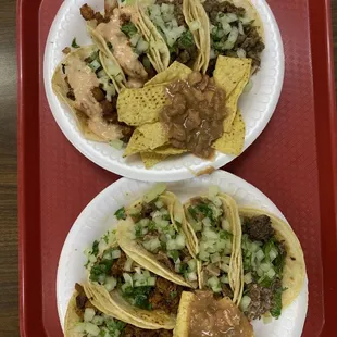 various tacos