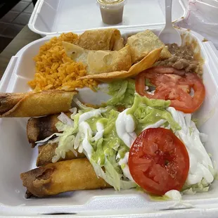 Killer chicken taquito plate