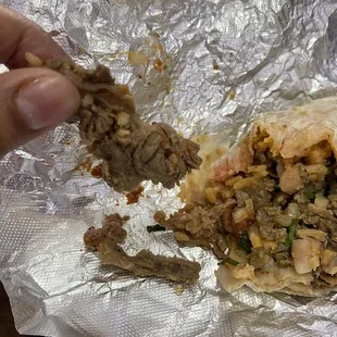 Azada meat they said  Azada burrito segun