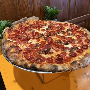 A delicious Ryno Chaser; pepperoni and sausage. So good!!