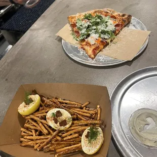 Pickled deviled eggs, comes with 5. Very good! Taste was very mustard forward, but we like mustard