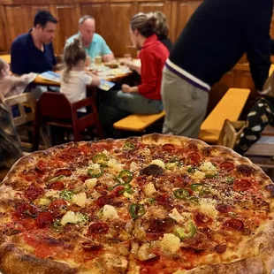 While round pizza pie.