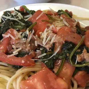 Tomato spinach and bacon