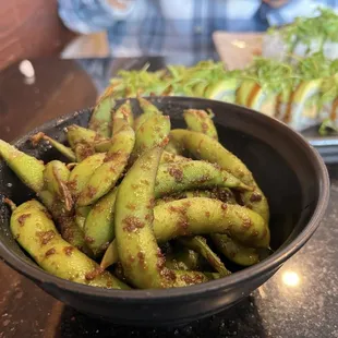 Spicy Garlic Edamame