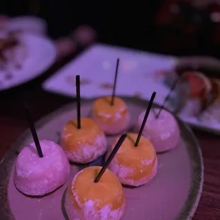 Mochi for dessert. They were yummy!