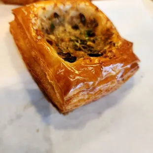 Mushroom onion gruyere croissant