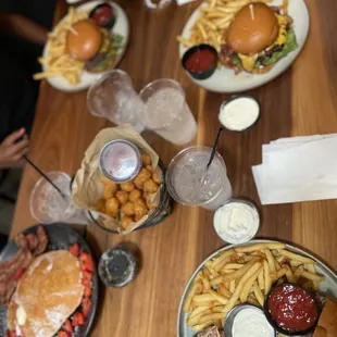 Yummmmy!! Prime Rib Dip, pancakes, House Burger, BBQ Bacon Burger