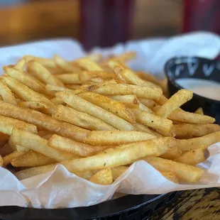 Delicious French fries with ranch