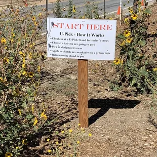Sign for the u-pick tent (Sep 2022)