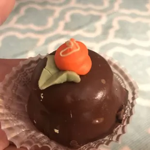 The adorable Halloween chocolate petite fours they make! They have some of the cutest goodies that are Halloween themed!