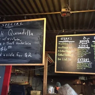 Menu- Wednesdays are 1/2 price burgers &amp; they have great service!