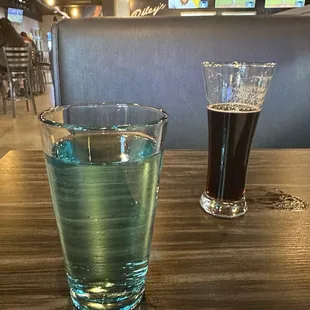 Nitro Milk Stout, and Blue Raspberry Seltzer