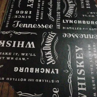 a black and white menu