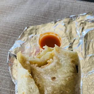 Bean and cheese burrito