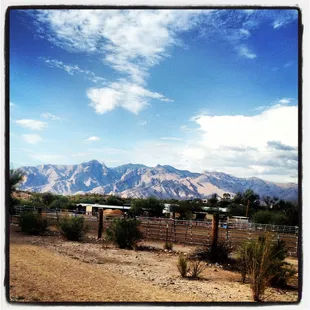 View of the mountains from the path