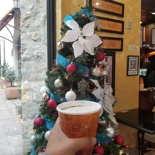 Hot vanilla on a snowy day