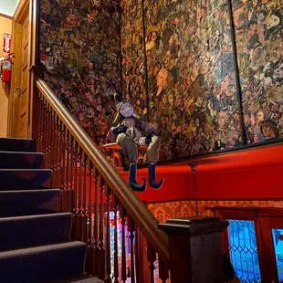 a man sitting on a staircase