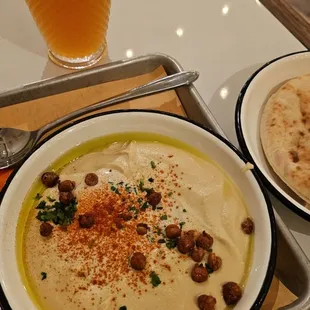 Hummus No.0 and blue moon beer