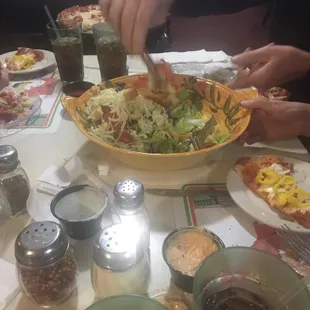 a table full of food