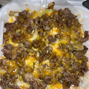 Ordene carne asada papas y saben como la de mi mamá y también son papas frescas recién cortadas supo bien Rico la comida