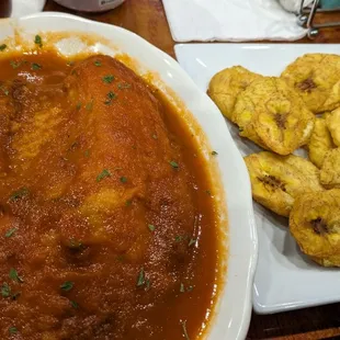 Creole talapia and plantains