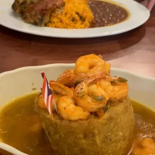 Mofongo Camarones al Ajillo (Shrimp in Garlic Sauce)