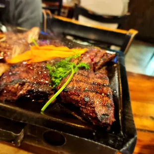 steak on the grill