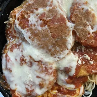 The best Eggplant Parmesan Pasta