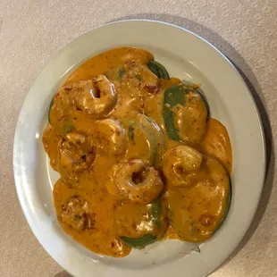 Spinach ravioli special